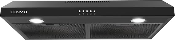 30 in. Delta Coll Ducted Under Cabinet Range Hood, Reusable Filters, Black