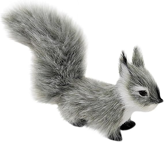 1pc Grey Mini Simulation Plush Squirrel,12 cm Mini Squirrel Stuffed Soft Animals Plush for Gift Home Decor Place Table Decorations Ornament Room Decorations