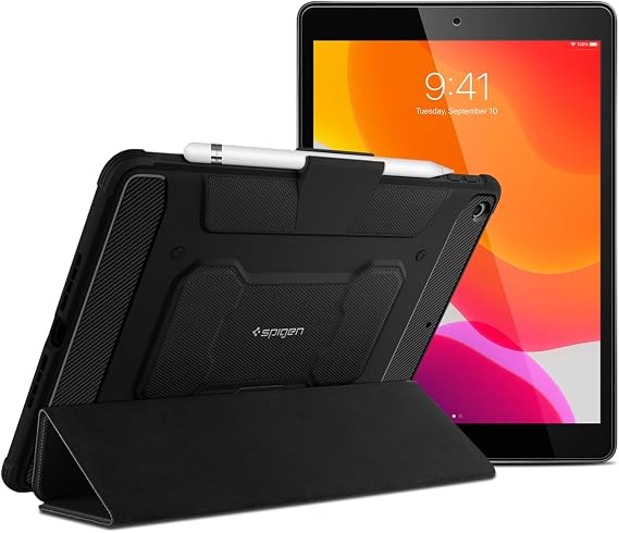 Spigen iPad 10.2" Rugged Armor Pro Black & iPad 10.2" 9th, 8th, 7th Glas.tRSlim(1P)