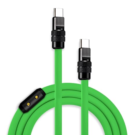 chubbycable 240W USB-C to C Cable Silicone Charging Cord, Green, 6.6FT