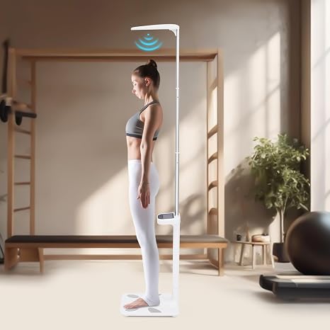Medical Scale, Floor Standing Physician Professional Scale, Ultrasonic Height and Weight scale Body Professional Multifunctional Fat Measuring Instrument with LCD Display