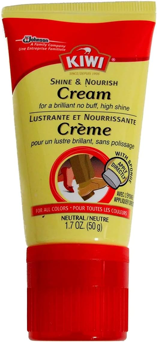 Kiwi No Buff Shine & Nourish Cream Shoe Polish, 1.7 Ounce, Neutral