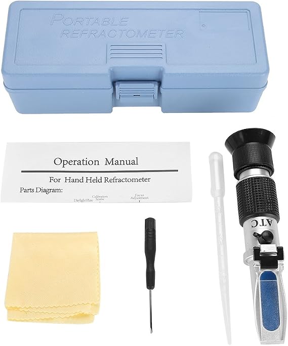 AUNMAS Seawater Refractometer, 0-10% Salinity Range, 0.01% ATC
