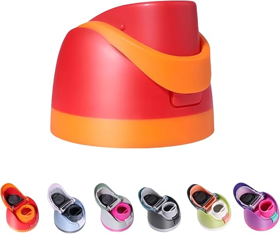 Replacement Lid for Owala Freesip, One Button Top Replacement, Leakproof BPA-Free Sports Water Bottle Cap Replacement Compatible with Owala 24oz 32oz 40oz 16oz (Citrus Red)