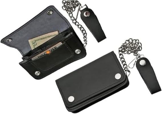 SZCO Supplies Biker Wallet, Small , Black