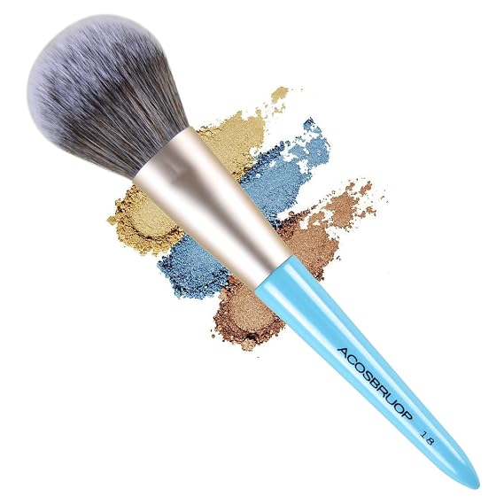 Foundation Brush, Fluffy Powder BRUSH, Big Blush Brush, Bronzer Brush, Proffessional makeup brushes, Soft Bristles, Blue