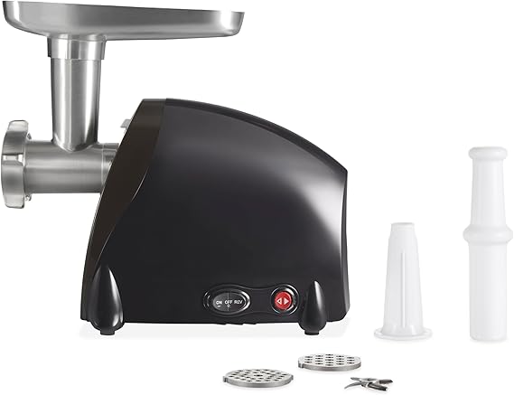 Weston Electric Meat Grinder & Sausage Stuffer, Num. 5 500 Watt, 5/8 HP Motor, Grinds 2 lbs Per Minute, Includes Stainless Steel Grinding Plates, Black (82-0330-W)