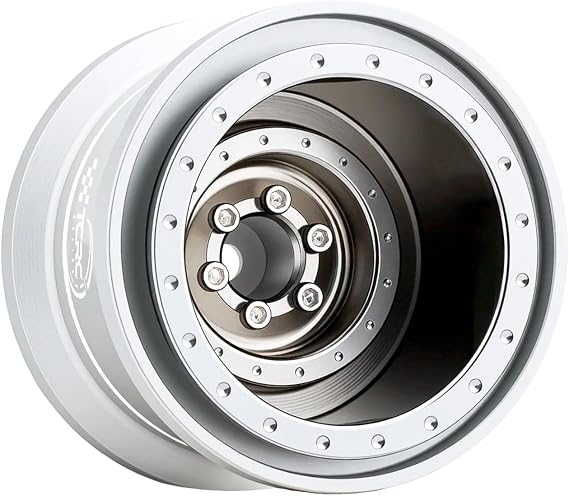 4pcs Aluminum TRX4MT Beadlock Wheel Hub TRX-4MT F-150 K10 1/18 Scale Monster Truck, Chrome
