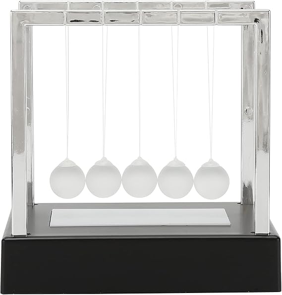 Newtons Cradle Luminous Swinging Balls, Perpetual Motion Desk Toy, Magnetic Pendulum Balls with Color Changing LED Lights, Stress Relief Desk Decorations for Office Home Kids Adult