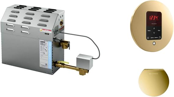 Mr Steam MS-Super3-EC1 Steam Bath Generator Package in Polished Brass finish for rooms up to 675 cubic feet