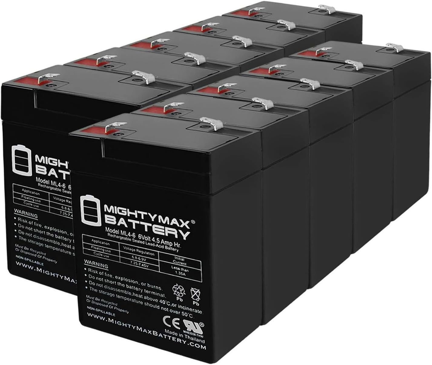 Mighty Max Battery 6V 4.5AH SLA Battery Replaces Abbott Lab 75 Life Care Breeze - 10 Pack