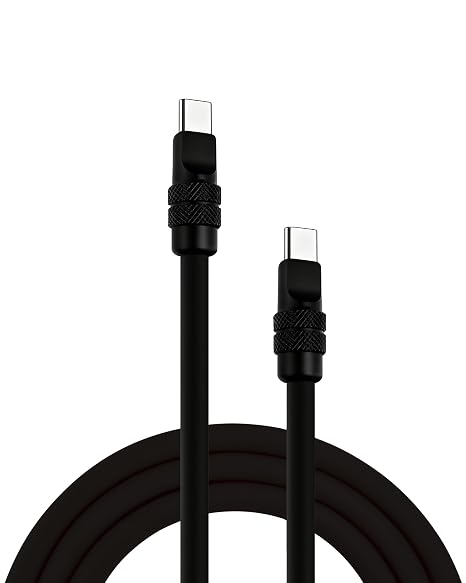 chubbycable for iPhone 17 240W Fast Charging USB C Cable, Black, 3.3FT | Premium Zinc Alloy Connectors, 6mm Extra Thick, Anodized Finish, E-Marker Chip, 45,000+ Bend Tested, 480Mbps Data Transfer