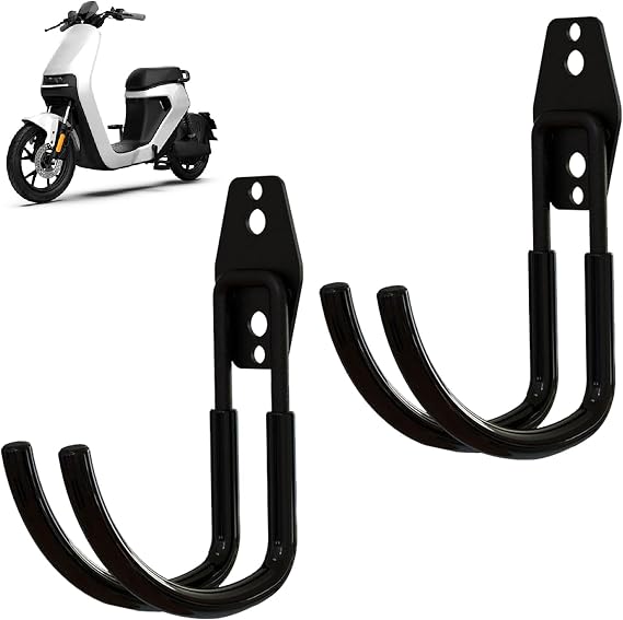 2 Pcs Garage Storage Hooks,Ev Charger Holder Wall Mount,Heavy-Duty J-Hook For EV Charger Cable Retractor,Suitable For Most Scenes (Black #Bending)