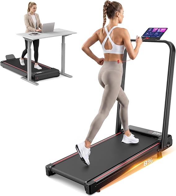 Walking Pad with Incline, 3 in 1 Foldable Treadmills for Home