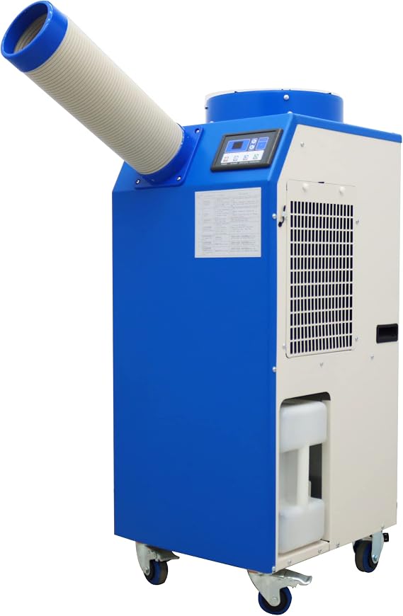 11900 BTU Industrial Spot Cooler, Portable Air Conditioner with 1 Column Outlet, 480m3/h Airflow, 220V Outdoor Indoor Commercial Cooling Unit for Factory Warehouse Tent