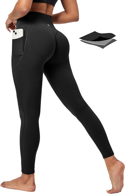 IUGA Women's Tummy Control Compression Workout Yoga Pants with Pockets
