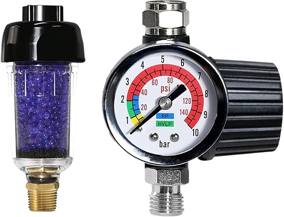 LE LEMATEC ZN312E-3 Inch Desiccant Air Filter and AR-02 Air Flow Regulator Bundle