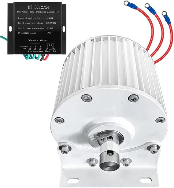 12000W 110V/220V Low Speed AC Alternator Generators with Base Use for Wind Turbine Water Turbine (White),48v