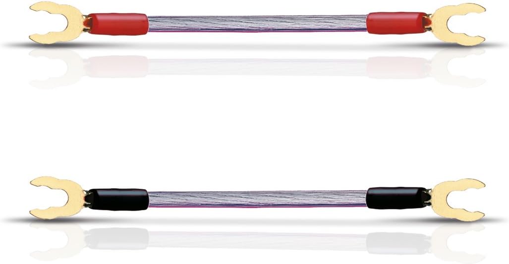 OEHLBACH JUMP! Speaker Cable Bridge set of 4x10cm,6mm2. Colour: clear, red & black. STAR RATING : 4.