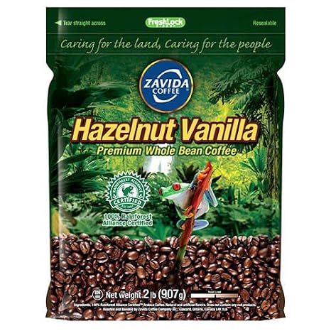 Zavida Hazelnut Vanilla Coffee 32oz (whole beans)