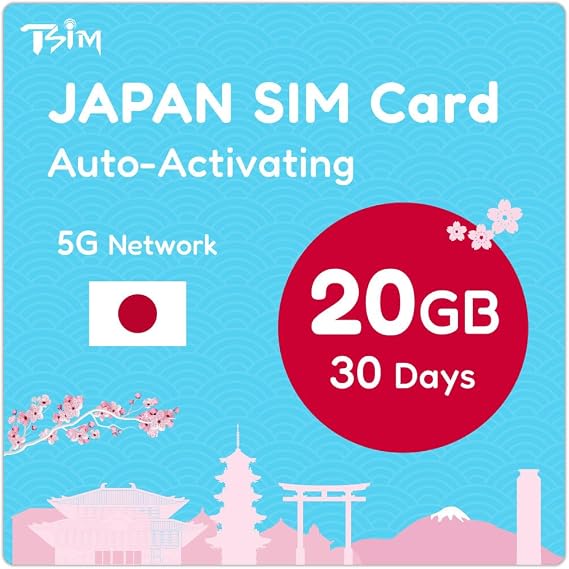 日本simカード 30日間 20gb | 自動アクティベーション | 5gネットワーク対応 テザリング/ホットスポット/インターネット共有