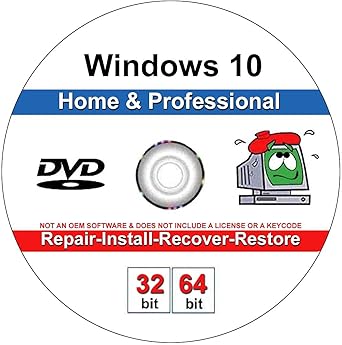 Computer Werx Compatible with Windows 10 Home & Professional 32/64 bit DVD, Recover Repair Restore Or Re-Install