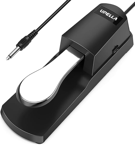 Universal Sustain Pedal for Digital Piano, Keyboard, Synthesizer, Controller, MIDI and More (Silver Style 2)