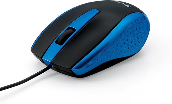 Verbatim Wired USB Computer Mouse - Corded USB Mouse for Laptops and PCs - Right or Left Hand Use, Blue 99743, 1.4" x 2.4" x 3.9"