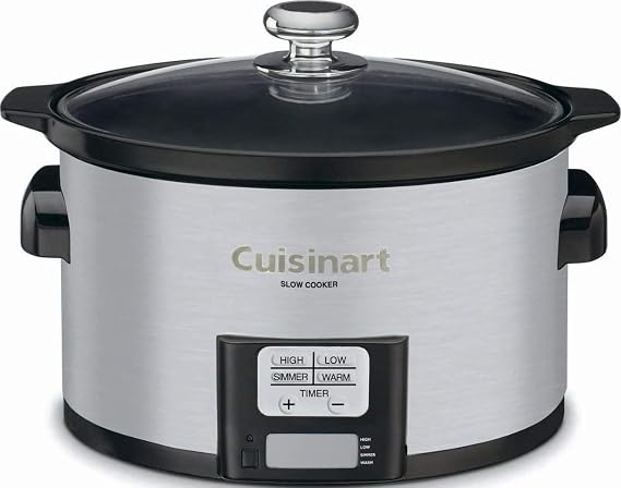 Cuisinart PSC-350 3-1/2-Quart Programmable Slow Cooker, Silver, 9-1/2 in H x 9.1 in W x 12.67 in L