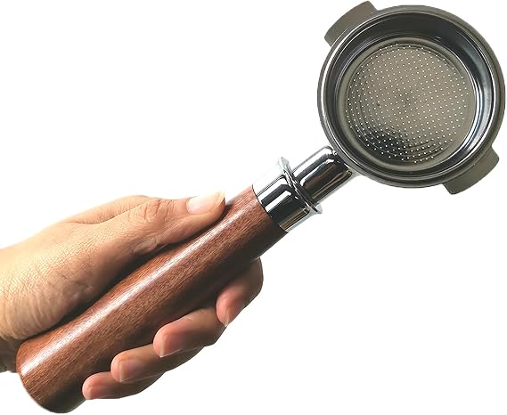 51mm bottomless portafilter 2 ears for Delonghi Stilosa EC260/ECP3420 Bottomless Portafilter 51mm Delonghi Espresso Accessories 51 mm Portafilter Stainless Steel Basket Coffee Handle Wood