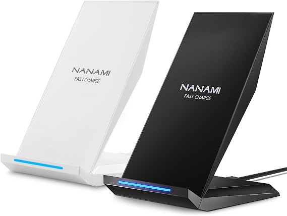 NANAMI Fast Wireless Charger 2 Pack, Nightstand Wireless Charging Stand
