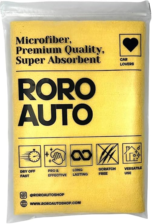 Güderi Oto Kurulama Bezi - 320 GSM Süper Emici Mikrofiber Cam ve Kaporta Temizlik Bezi (50x70 cm