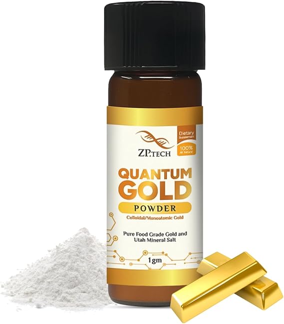 Quantum Gold 24K Ormus Gold Concentrate | Pure Ormus Colloidal Monoatomic Gold Powder Supplement | Decalcify Pineal Gland | Enhance Brain Wave Activity & Higher Energy Alignment 1g.