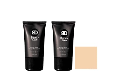Beauty Deals Mineral Liquid Powder Foundation Broad Spectrum SPF 15 Pack of 2 Linen