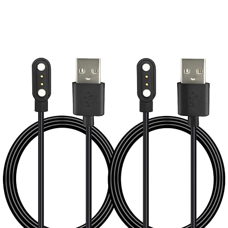 2 Pack Smart Watch Magnetic Charger Cord, 2 Pin 3.3Ft USB Fast Charging Cable Fits for YAMAY SW021/023 YAMAY/WILLFUL/LETSFIT ID205L ID205U ID205S