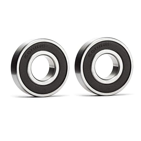 6001-2RS Ball Bearing 6001 Bearing Small Bearing 12mm ID 28mm OD 8mm Width ABEC3 High Speed Double Sealed Bearings for Electric Motor, Wheels, Bike, Mower, Spinners (2 Pack)