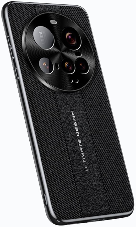 Case for Xiaomi 15 Ultra, Full Lens Protection Shockproof Leather Cover Plating Edge Anti-Slip Grip Stylish Business Shell,Black,15 Ultra