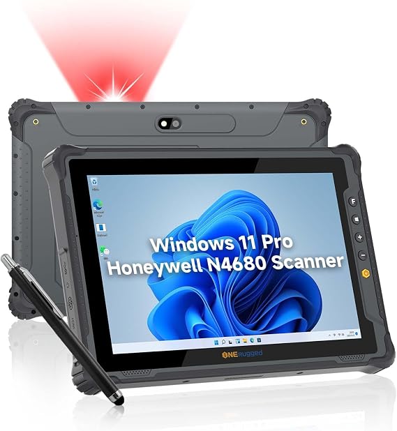 Rugged Tablet with Barcode Scanner M80J, 8 inch Windows 11 Pro Enterprise Tablet w/Honeywell N4680 Scan Engine, 1D/2D QR Inventory Scanner, 8GB+128GB Industrial Work PC