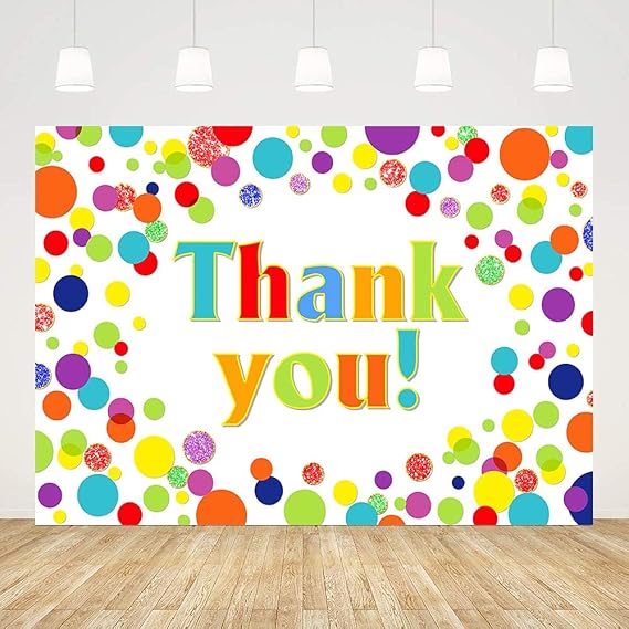 7x5ft Thank You Backdrop Colorful Photography Background Thanks for Teachers Employees Thank You First Responders Support Doctors Nurses Party Decorations Banner Props