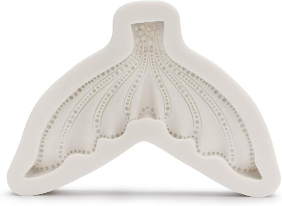 Beasea Large Mermaid Tail Mold, 1 Pack Silicone Fondant Mermaid Tail Candy Mold for Chocolate Sugar Cake Decoration Grey Color