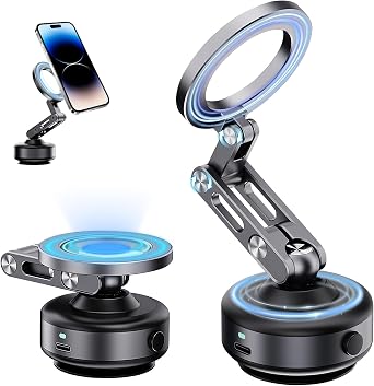 Nixie Vacuum Magnetic Car Phone Mount,Nixie NGo Pro 360 Adjustable Suction Cup Phone Mount,Official Foldable Smart Double-Sided Magnetic Phone Holder Hands-Free for Smooth Surface