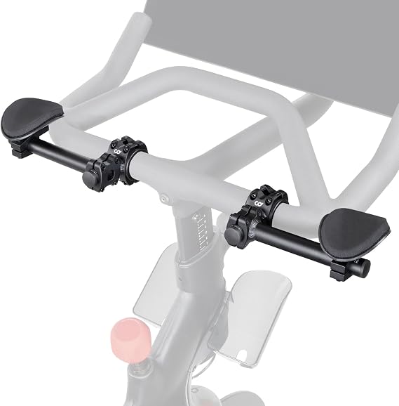 CyclingDeal Handlebar Arm Rest for Exercise Bikes | Sturdy & Durable Aluminum Alloy Aero Pads w/Padded Soft Sponges for Indoor Bicycles | Comfortable Armrest Bars for Enhanced Ride | Fits Most Models
