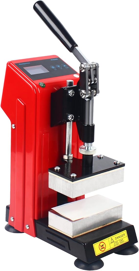 Manual Heat Press Machine, Mini Manual Heat Presser Portable Double Heat Press Machine 2.36x4.72''Heated Plates 400w LCD Controller Transfer Sublimation Print