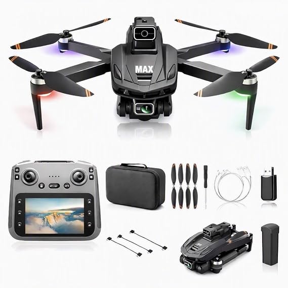 New V168 PRO MAX Drone 8K GPS Camera, Strong Brushless Motors, Foldable Quadcopter, Original, Obstacle Avoidance, 5G Remote Control, 4.5-Inch Screen, Highest Spec Model.