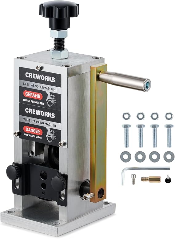 CREWORKS Manual Wire Stripper Machine for 0.06"-1" Scrap Copper Wire
