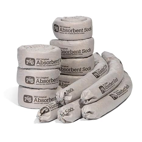 PIG Original Absorbent Sock - 12 Socks - 3" x 42" - Absorbs up to 64 oz per Sock - PIG237