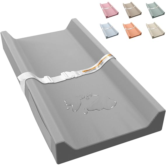 Vegan Leather Baby Changing Pad, Waterproof & Wipeable Soft Diaper Changing Mat 32" x 16.6" Comfortable Infant Changing Station for Dresser & Table