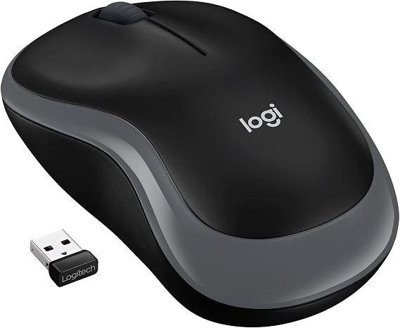 Logitech M185 Kablosuz Mouse, 1.000 DPI Optik Sensör, Sağ ve Sol Elle Kullanıma Uygun, 10 m Kullanım Mesafesi, 12 Ay Pil Ömrü, Gri