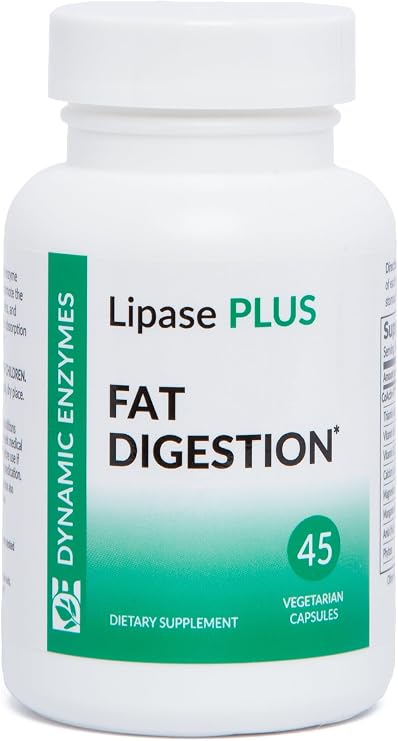 Lipase Plus Digestive Enzymes Supports Fat Digestion & Nutrient Absorption Enzyme Blend for High-Fat & Keto Meals 45 Vegetarian Capsules