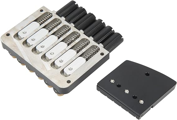 guitar bridge, black fixed 6 string headless guitar bridge tailpiece roller saddle screw wrench saddle guitar bridge tremolo system metal guitar fixed hardtail bridge electric guitar accessories